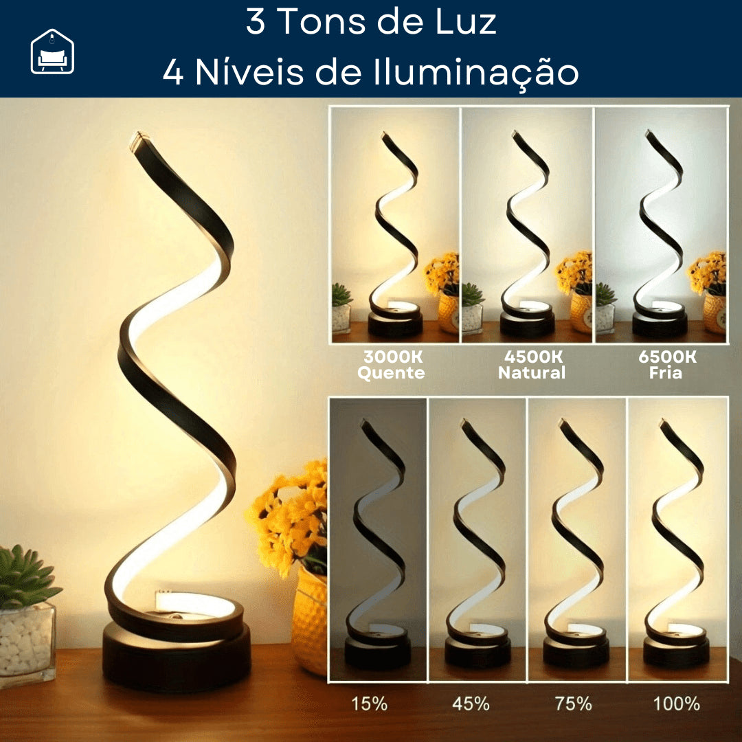 Luminária Minimalista Espiral LED - Casamya