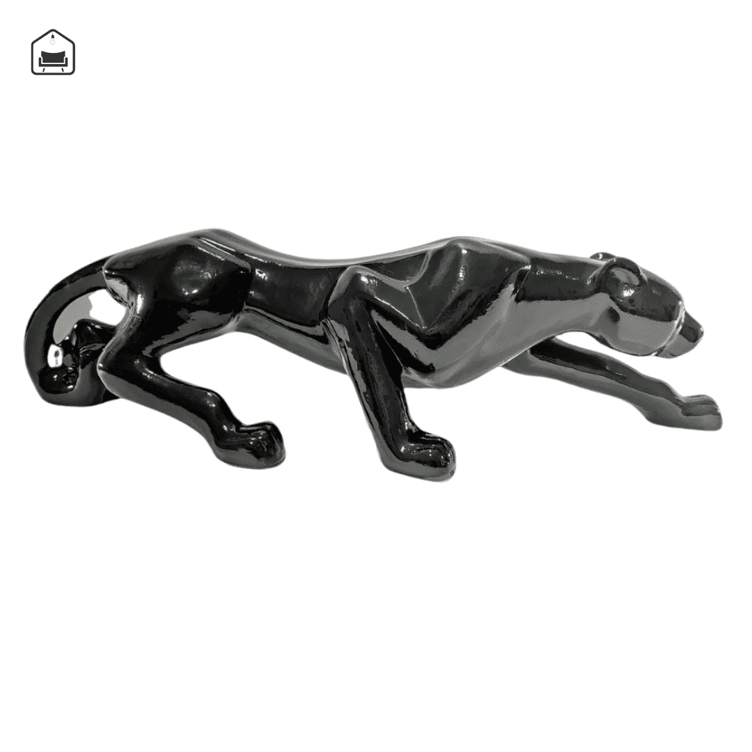 Escultura Pantera Negra Cadillac Cerâmica - 58 cm - Casamya